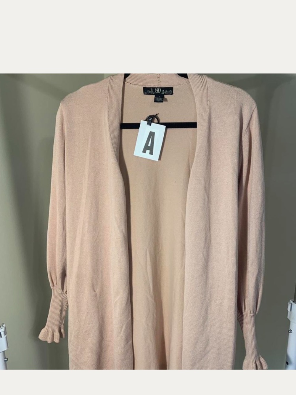 Open-Front Light Pink Women's Cardigan Sweater